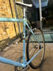 Vintage light blue, single speed bicycle