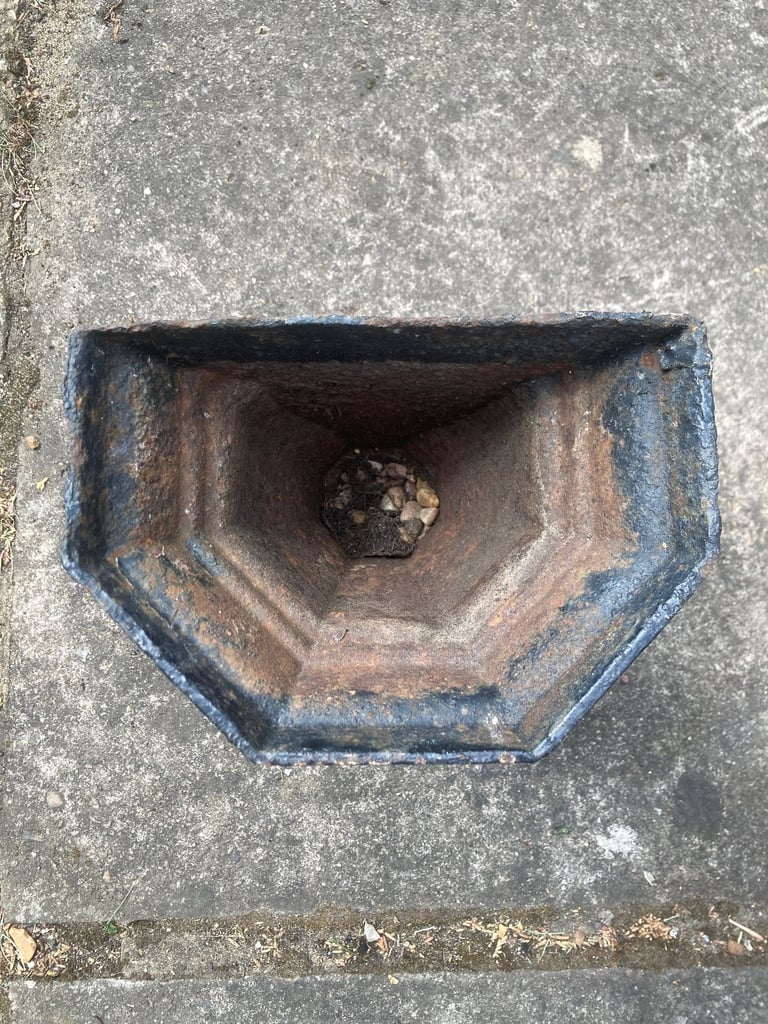 Cast iron Antique rainwater hopper used as wall plant holder - 'Reasonable' offer accepted 