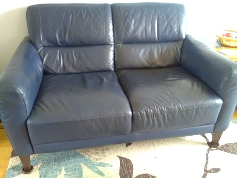 2 X two seater Italian leather sofas