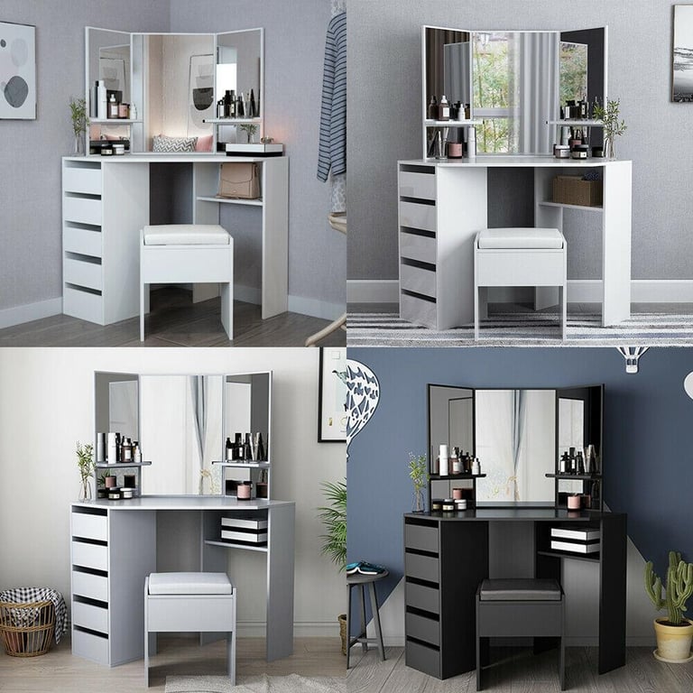 BRAND NEW* DRESSING TABLE WITH MIRROR +STOOL 4 COLOURS in Southside