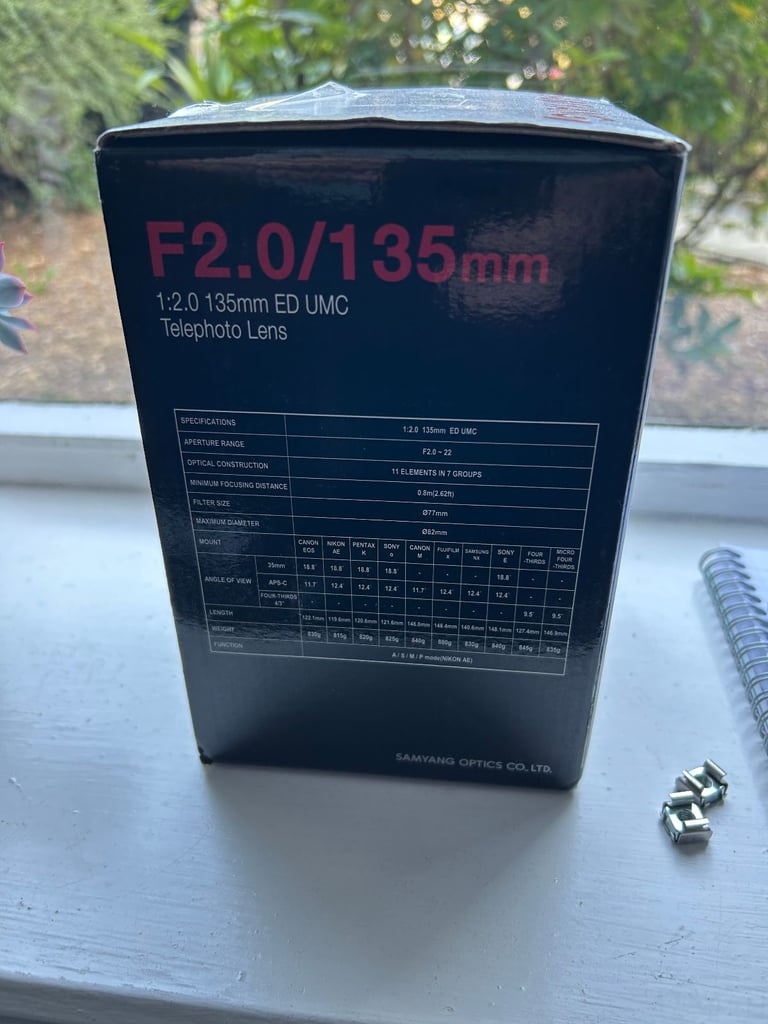 Samyang 135mm F2.0 Lens for Fuji
