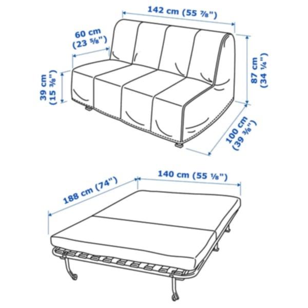 ikea LYCKSELE sofa bed futon double bed with DELIVERY
