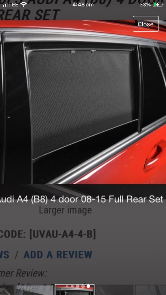 Car Shades Audi A4 (B8) 4 door 08-15 Full Rear Set