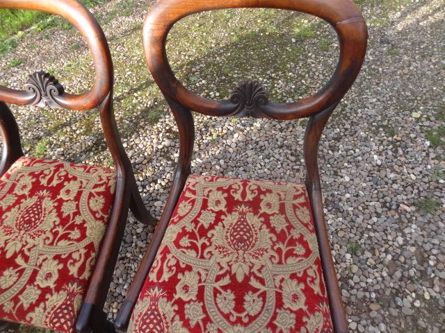 set of 4 Victorian balloon back chairs