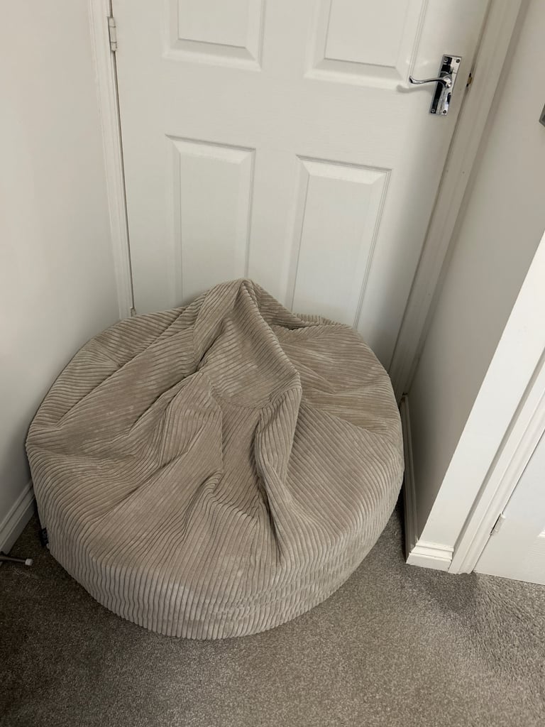 Corduroy beanbag in beige colour 