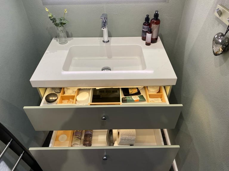 Dansani Calidris 80cm Vanity Set in Parisian Clay with Silestone Basin & LED Mirror RRP £7428