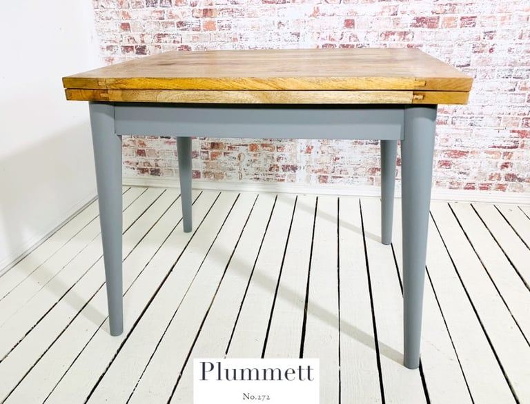 Scandi Extendable Mid-Century Rustic Modern Folding Dining Table Painted Finish