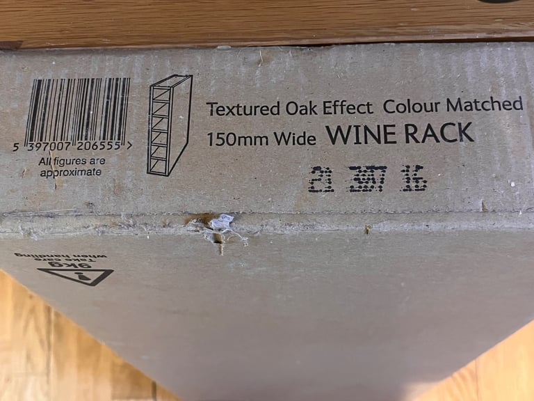 New boxed textured oak wine rack 