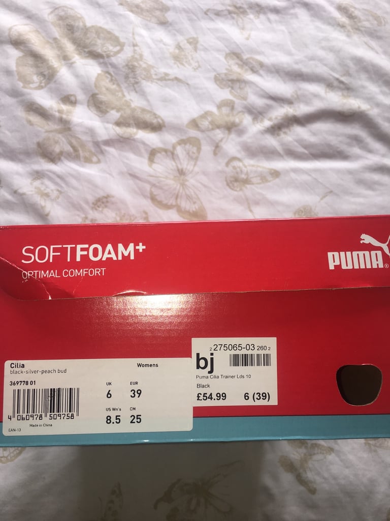 Puma trainers black uk 6 with box genuine 