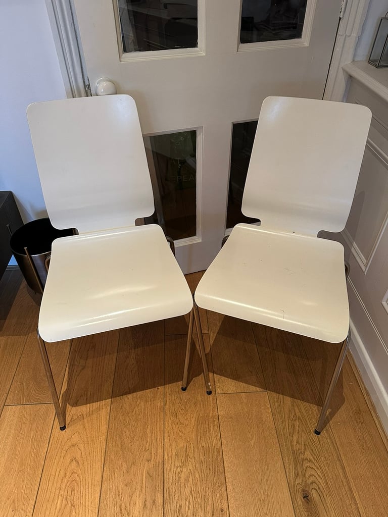 IKEA White Dining Room Chairs (pair)