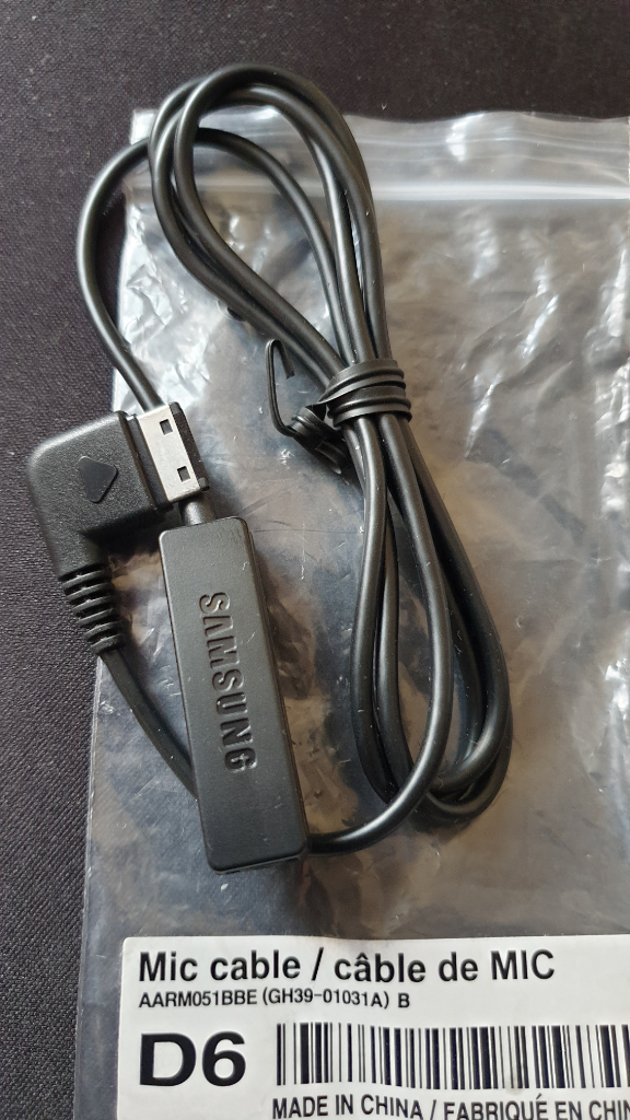 Samsung - Mic Cable- Pin  3,5 mm, AARM051BBE-GH39-01031A