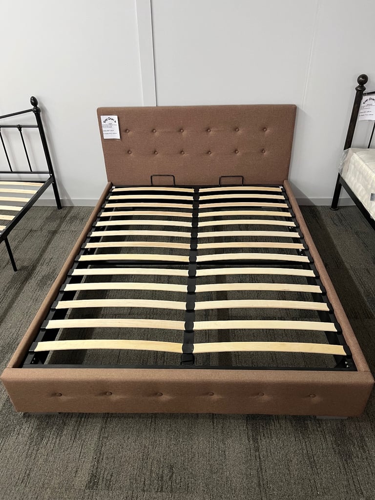 Nicole Mocha Fabric 5ft Kingsize Ottoman Bed Frame 