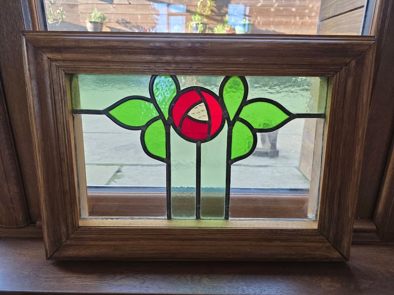 Art Nouveau Stained Glass Panel