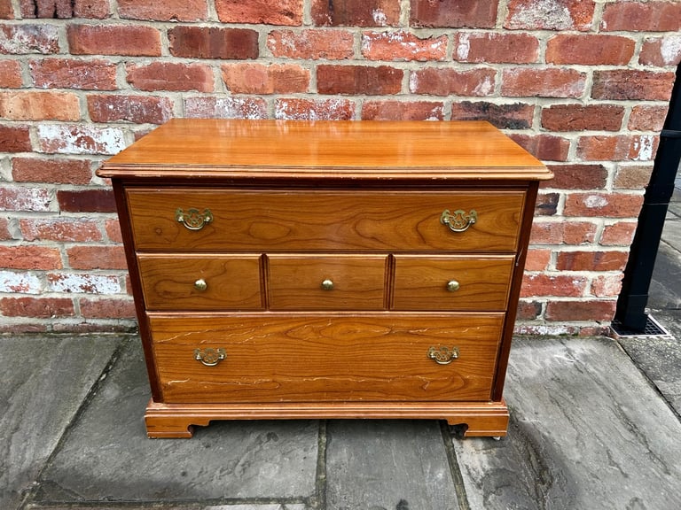 Solid Cherry Rosewood Chest of Drawers - Good Condition 