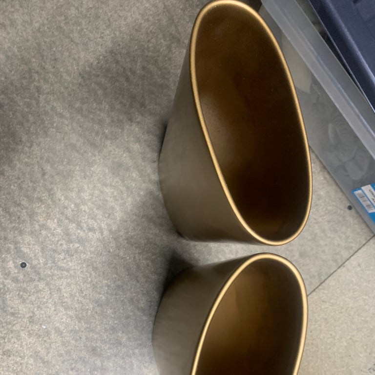 Pair of gold coloured vases