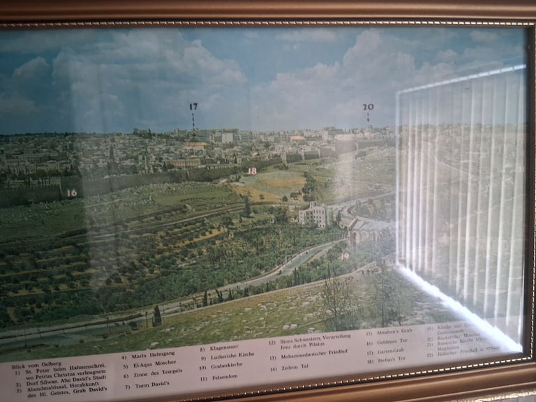 Framed panaramic photo of Jerusalem