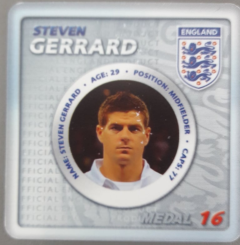 image for England Football Team Steven Gerrard collectors card – post or collect