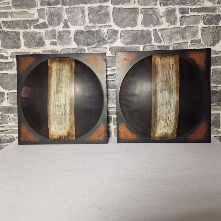 image for Pair of Modern Abstract 3D Wall Art Panels – Great Condition