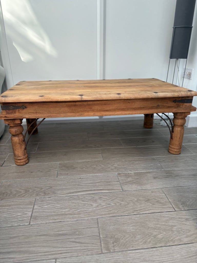 Two Indian Mahogany Solid Wood Coffee Tables 