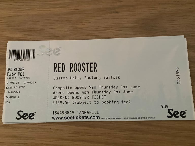 One spare cheap entry to Red Rooster!