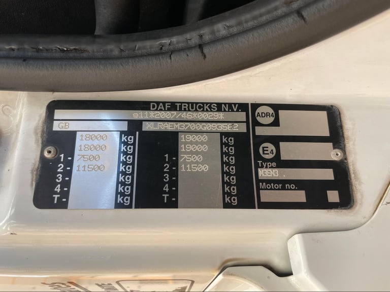 DAF CF250 *EURO 6*, 4X2 18 TONNE FRIDGE/FREEZER – 2016 – PN16 BNO