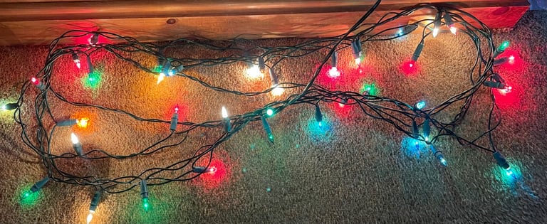 Vintage Noma Canterbury Belles Christmas Tree Fairy Lights Multi Colour NO SHADES