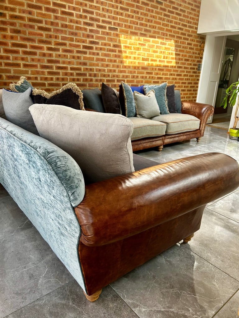 Tetrad Northwood Leather Sofa and Footstool Set ( delivery ) 