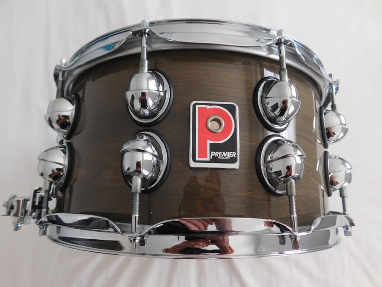 PREMIER GENISTA SERIES 14 X 7  BIRCH-PLY SNARE DRUM - SABLE - '90s - LEICESTER - VINTAGE