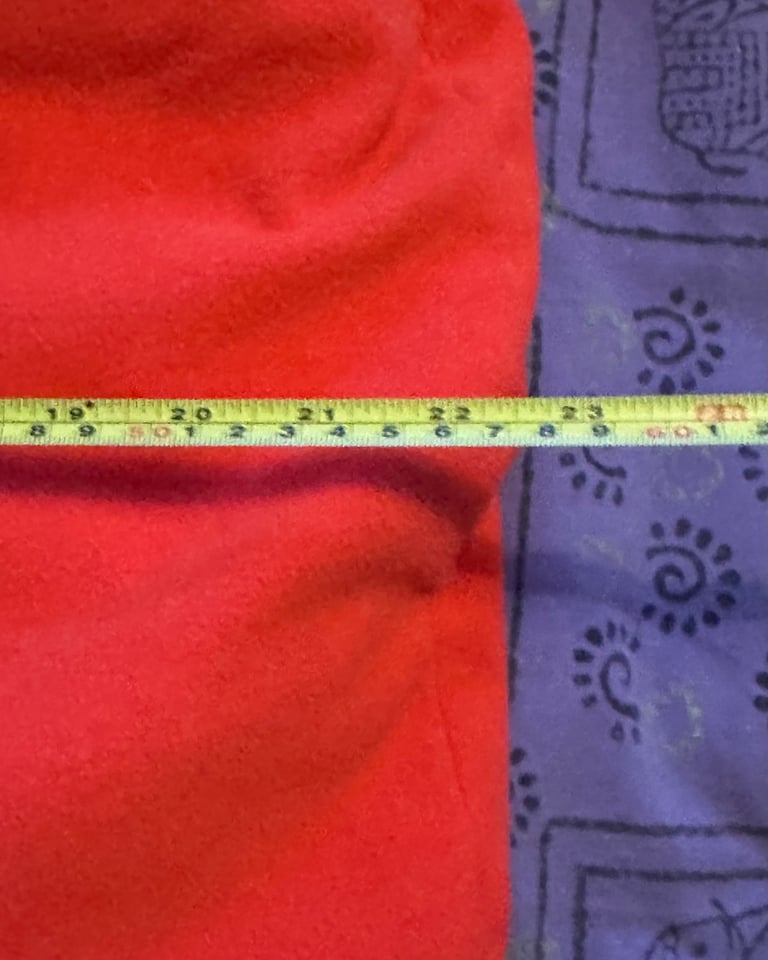 Pet beanbag in orange fleece. 