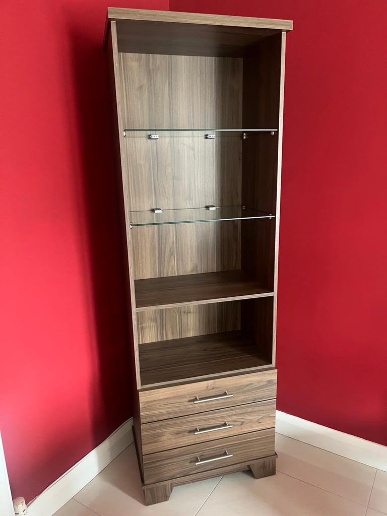 Harveys Hampshire Dark Wood Walnut Display Cabinet / Dresser