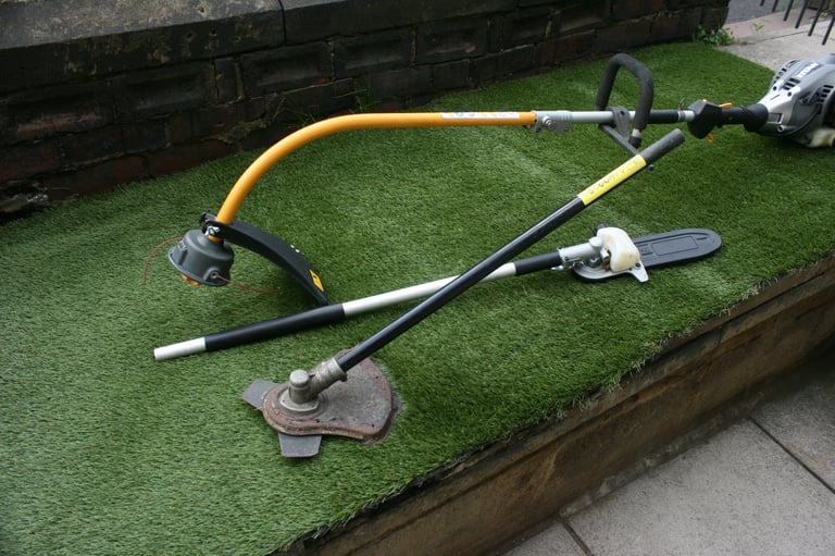 petrol strimmer, with pole pruner, brush- cutter attachments excellent condition