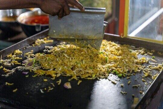 biriyani £2.49  and Live dosa, appam and kothu roti station