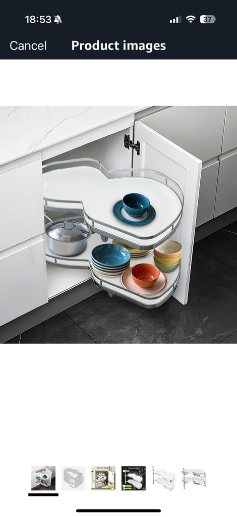 Right hand cupboard pull out swing storage 