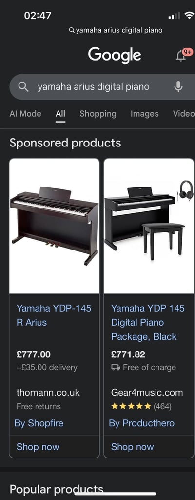 Yamaha Arius Perfect Condition Piano New 