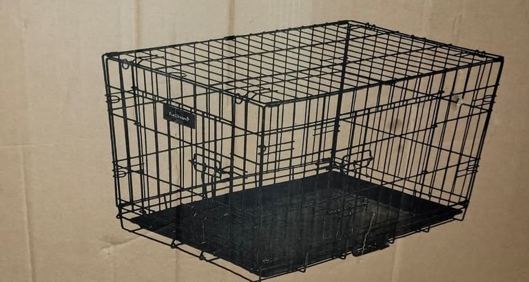 image for A new still boxed folding metal 36inch pet cage with removable plastic 