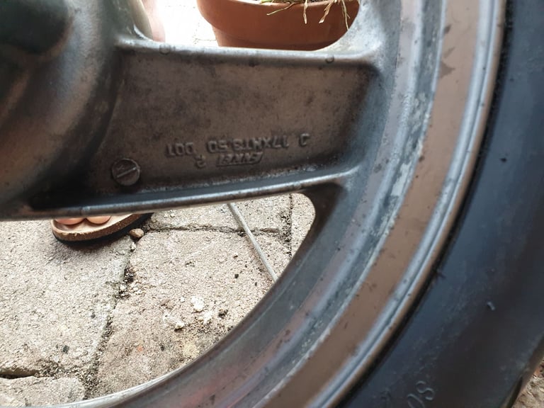 Gpz500 rear wheel and tyre.