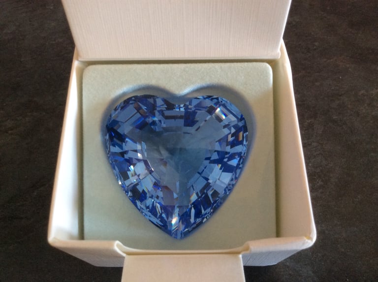 image for Swarovski Crystal Blue SCS Heart Paperweight 