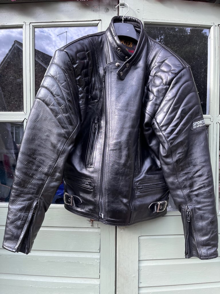 The Sportex Apollo Genuine Leather Motor Cycle Jacket in size 42