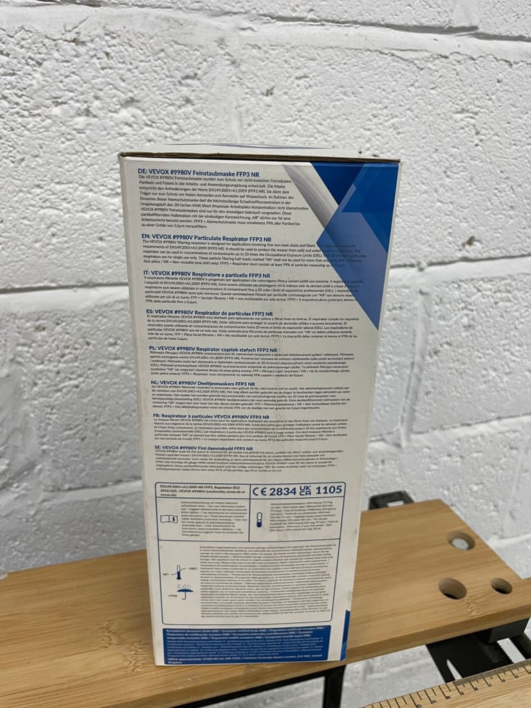 Vevox FFP3 NR Half Face Masks – Box of 20 – Professional Respiratory Protection