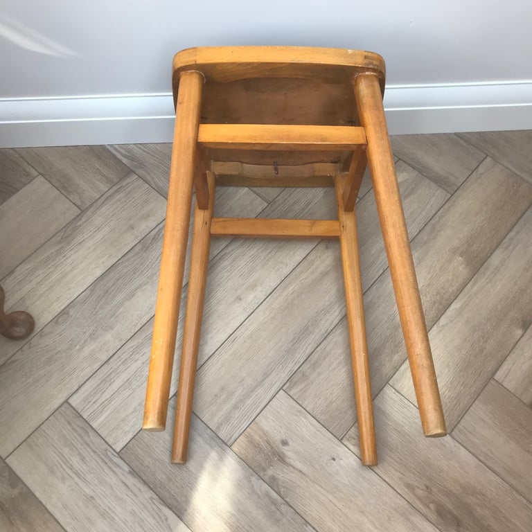 Vintage retro kitchen stool with vinyl top