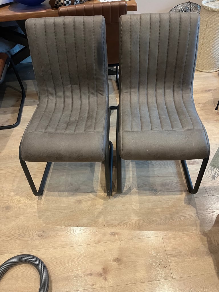 image for Leather dining room chairs x2
