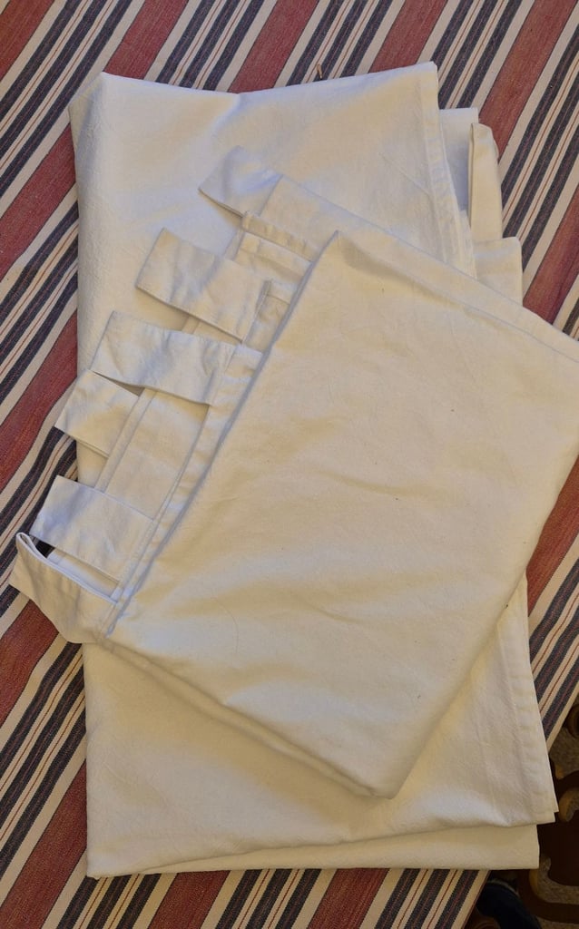 image for Pair White Tab Top Curtains