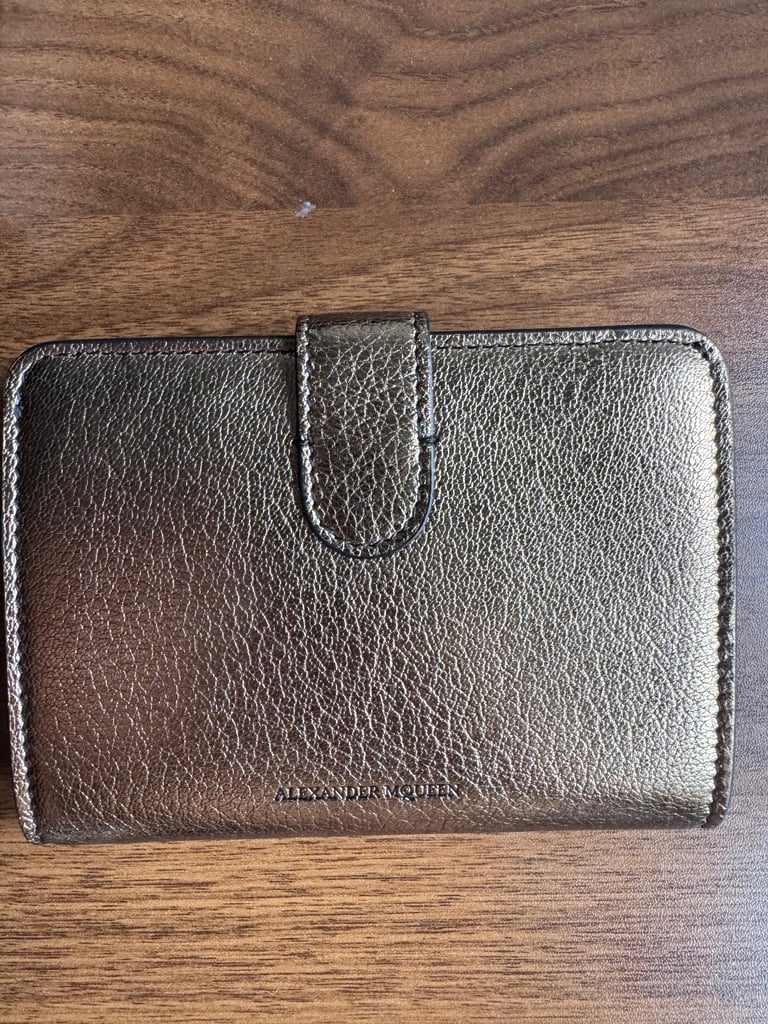Alexander McQueen Gold Leather Wallet (Brand New with Box)