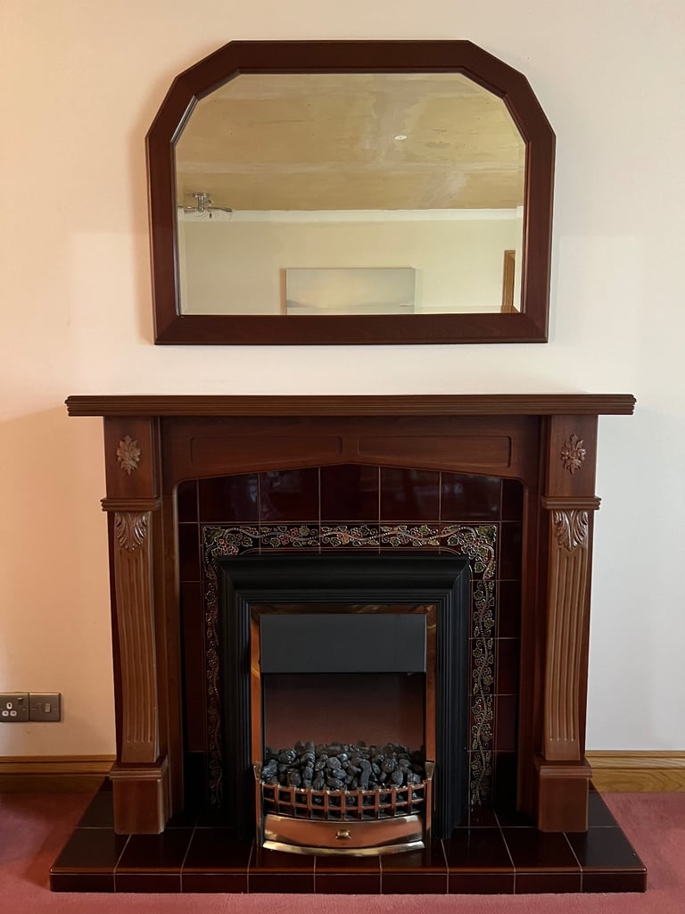 image for Fireplace, Electric Fire and mirror.