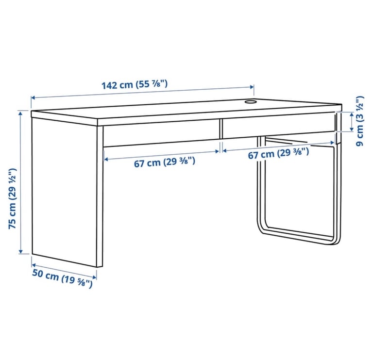 Ikea Micke Desk with 2 draws