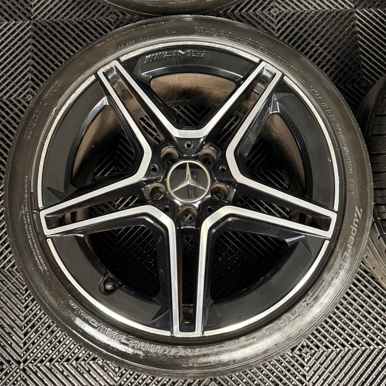18" GENUINE MERCEDES AMG A CLASS CLA A35 CLA35 BLACK DC WHEELS TYRES ALLOYS W177