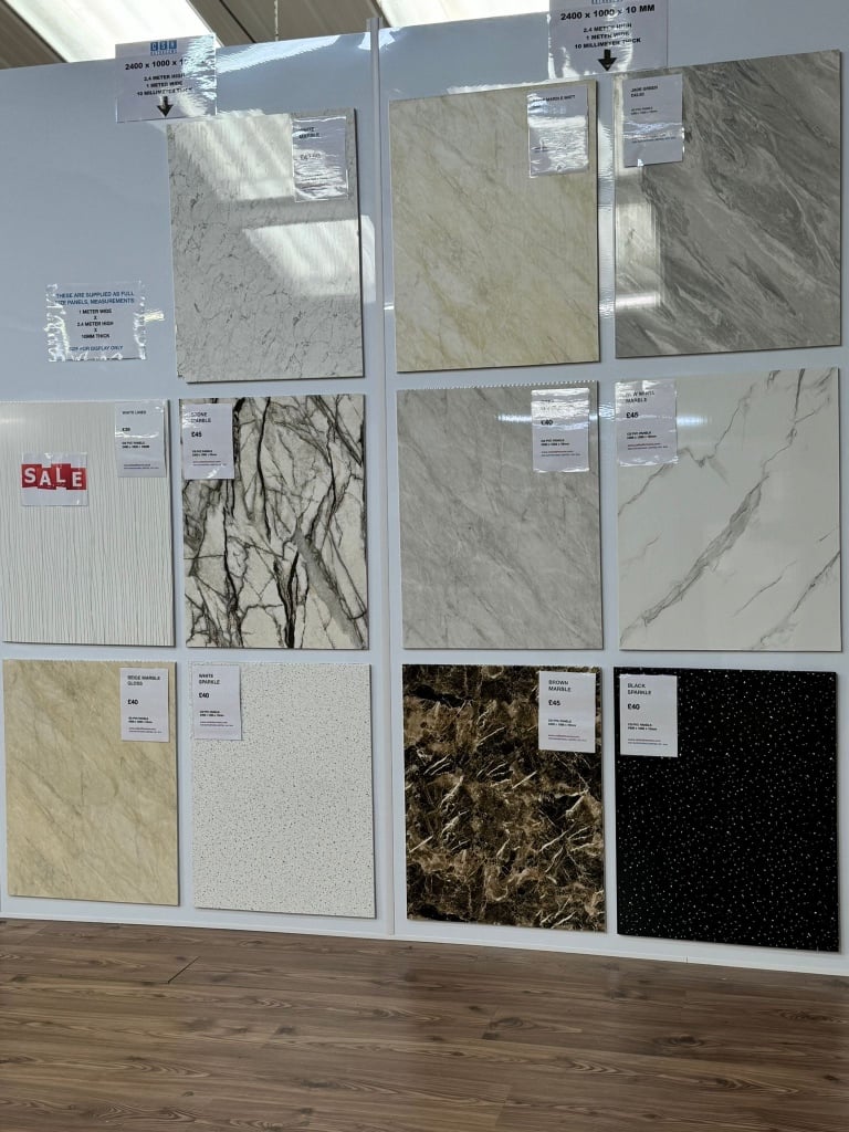 PVC Cladding 10mm, tongue & groove,Trims, adhesives, CSH BATHROOMS LTD