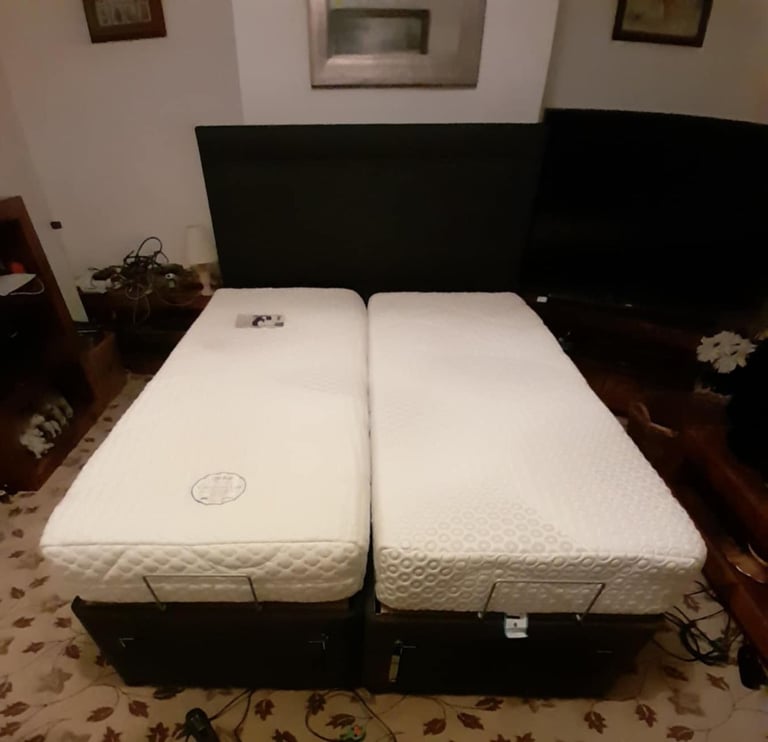 Beautiful motion intelligence electric double bed rise and recline independently remote either side