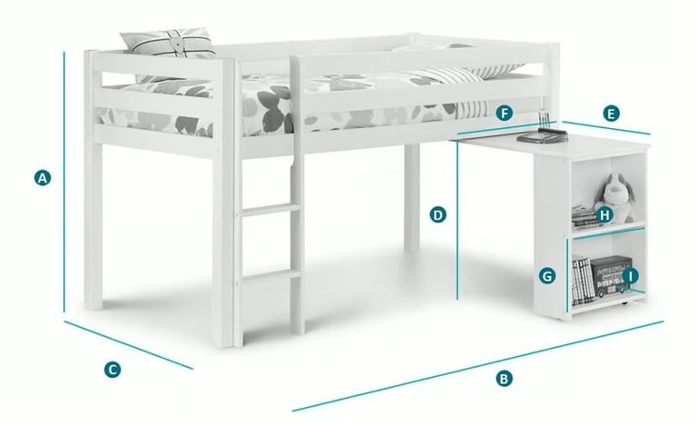 White Wooden Mid Sleeper