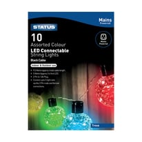 10 ASSORTED COLOUR LED CONNECTABLE STRING LIGHTS INDOOR AND OUTDOOR 